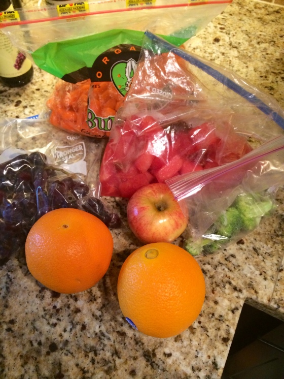 Fruits and veggies for the road.